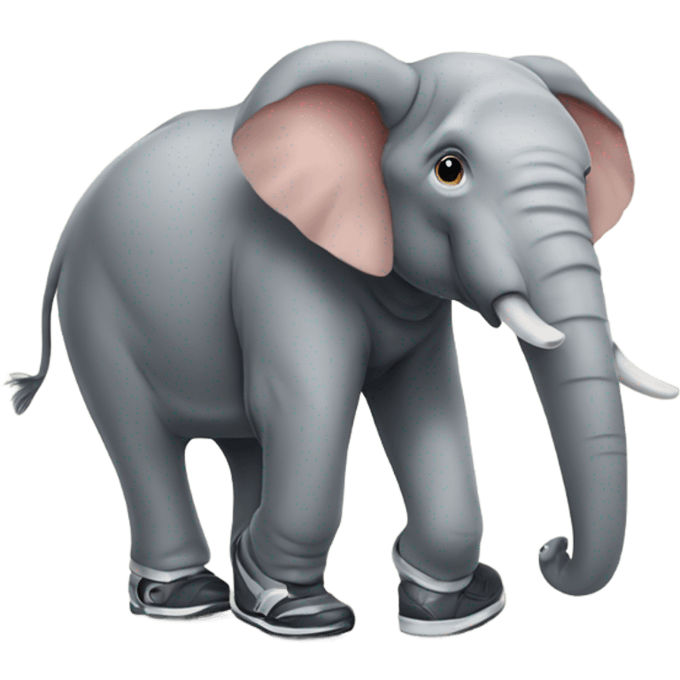 Elephant wearing shoes emoji