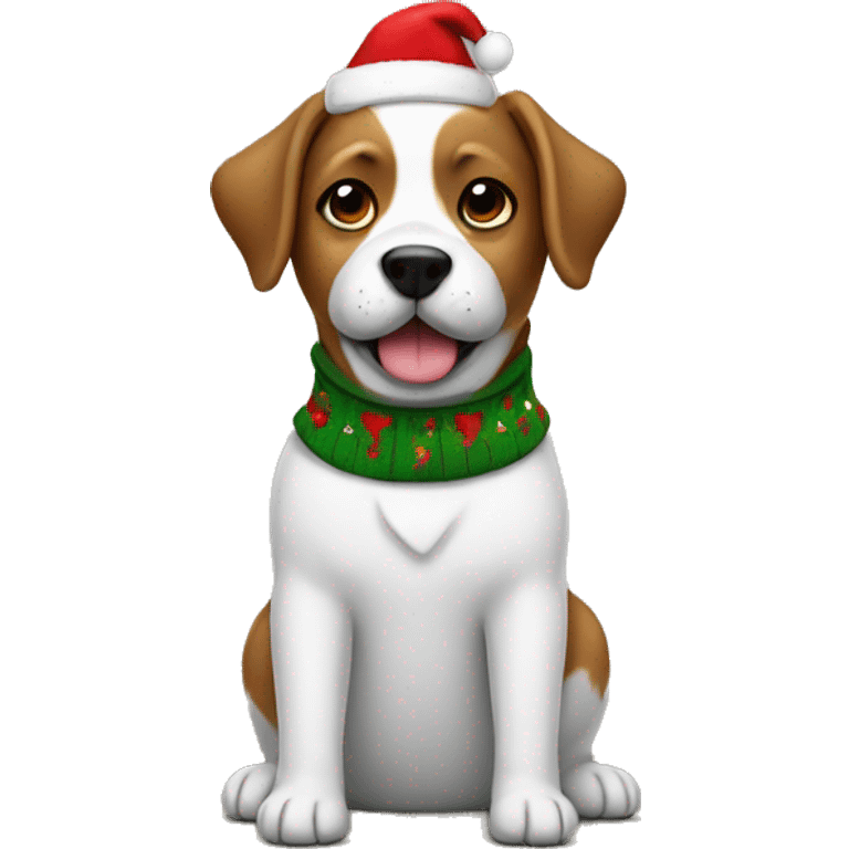 Dog with a christmas pullover emoji