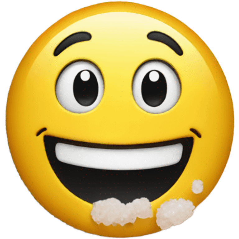 Happy emoji with a pile of salt emoji