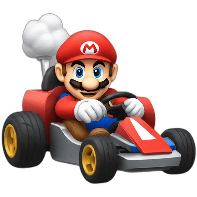 super mario driving a kart emoji