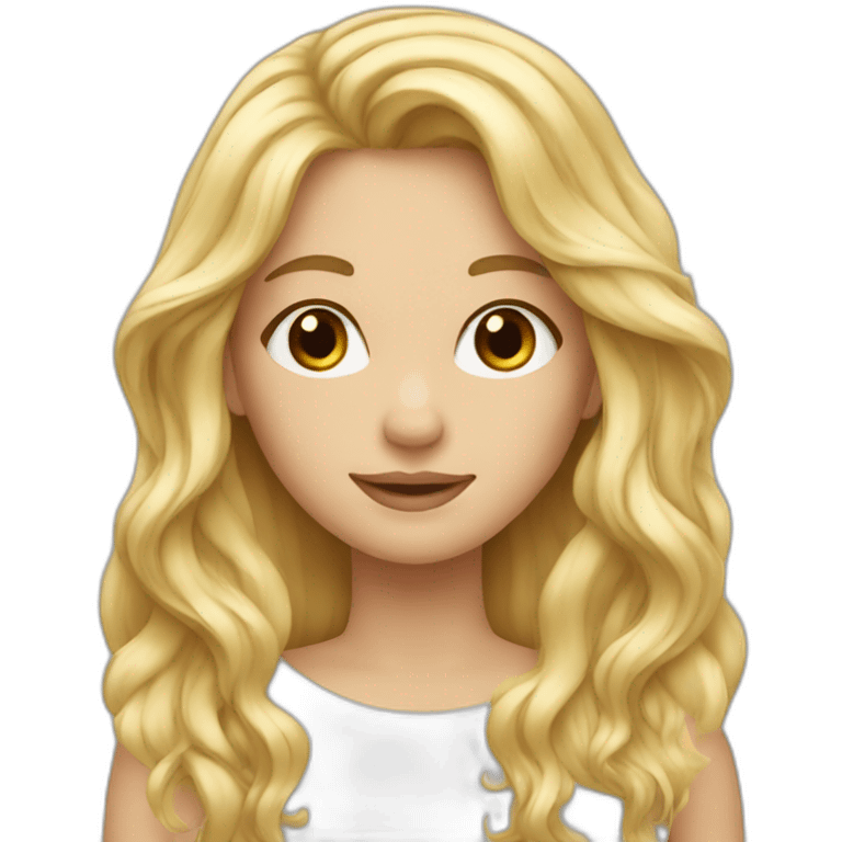 BLONDE GIRL WITH LONG HAIR, VERY PRETTY emoji