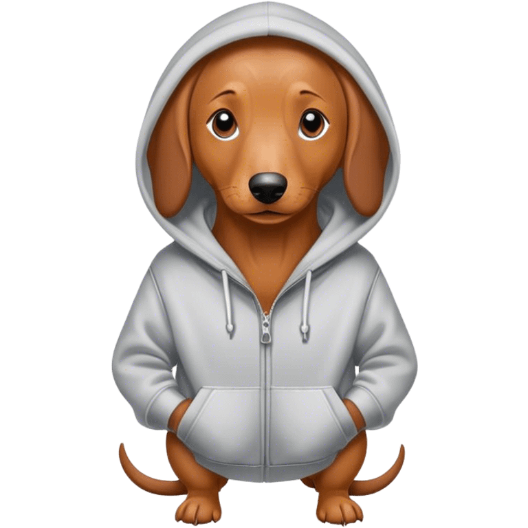 Wiener dog wearing a hoodie emoji