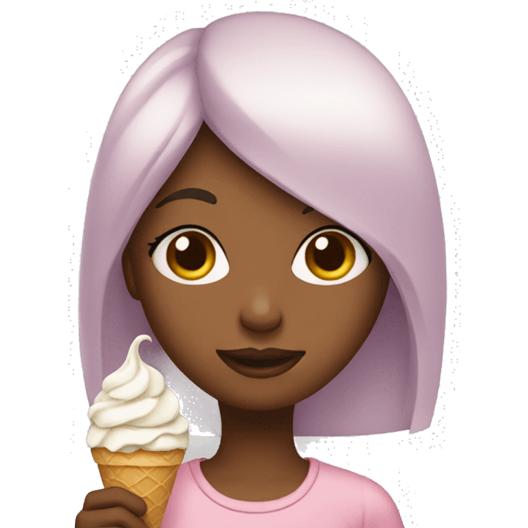 Girl with ice cream emoji