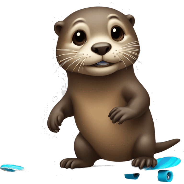 Otter on skateboard emoji