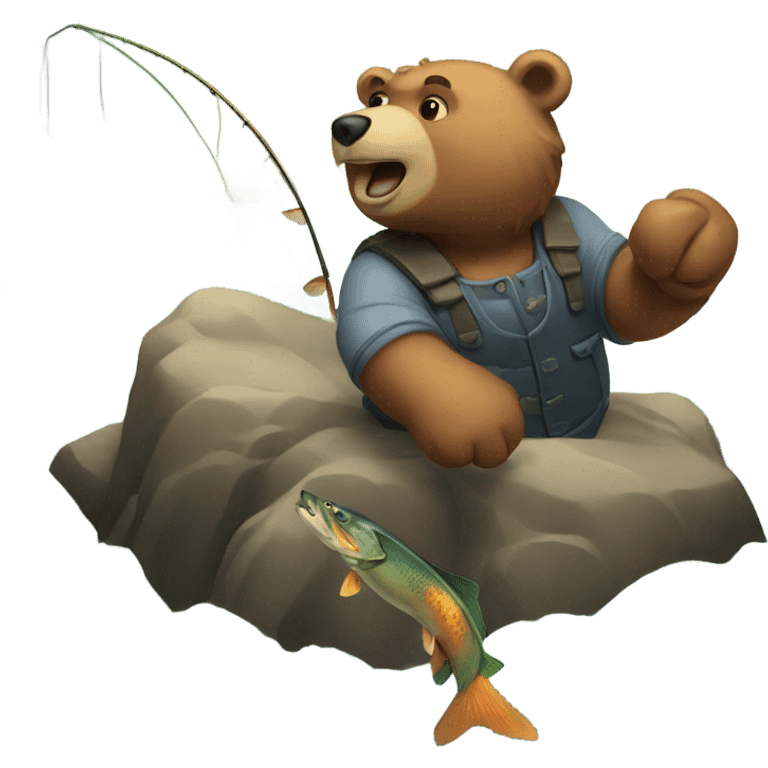 Bears fishing emoji