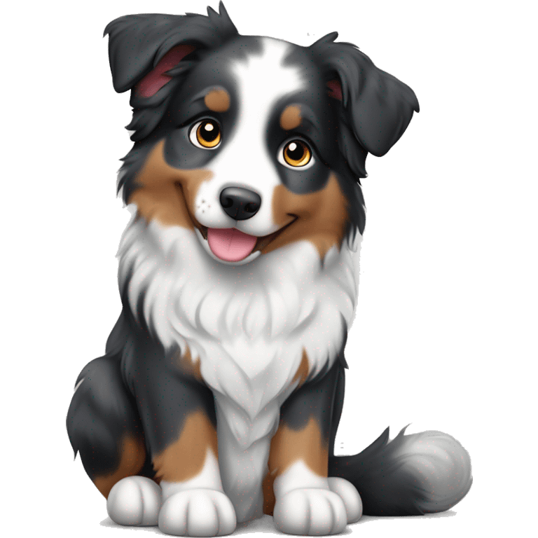 Australian Shepherd Blue merle only Black Frackles without Brown and cute rose Loop emoji