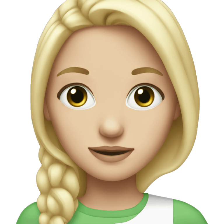 White girl with blonde hair green eyes emoji