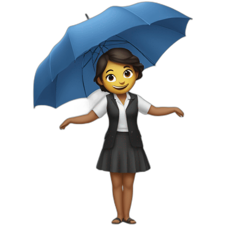 Umbrella girl stretching portrait emoji