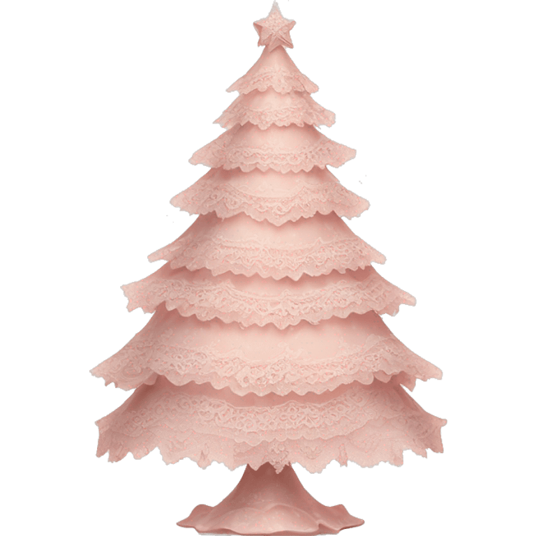 vintage rococo light pink christmas tree with lace and frills emoji