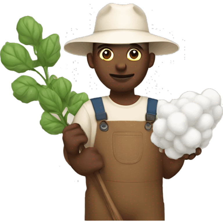 farmer holding cotton emoji