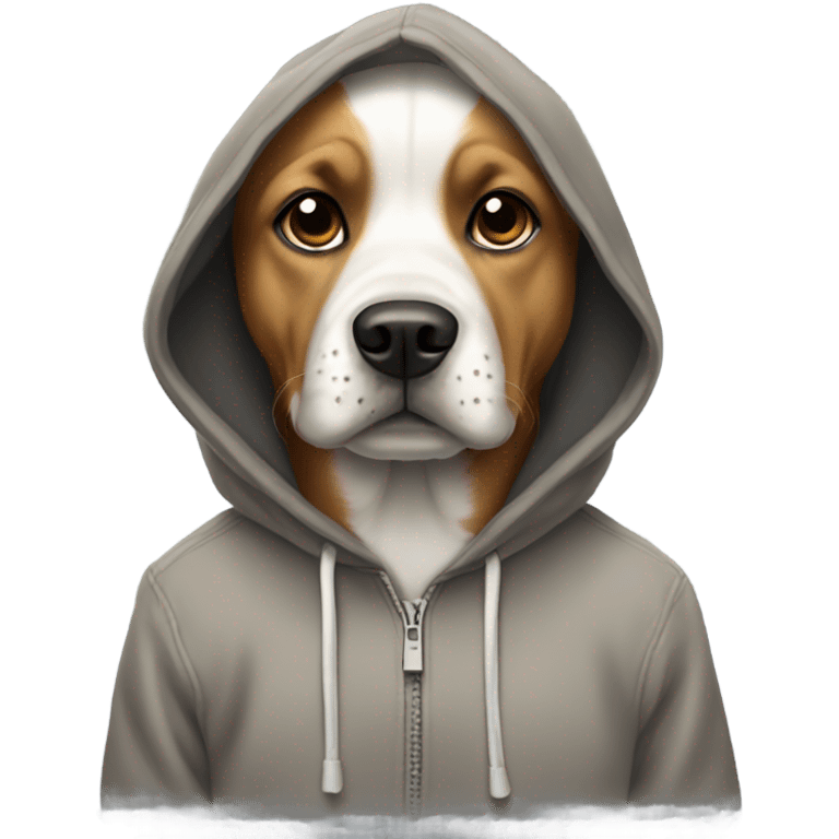 Dog wearing a hoodie emoji