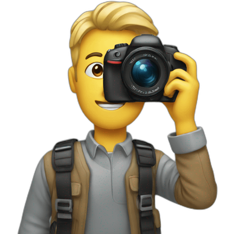 photographer with camera emoji