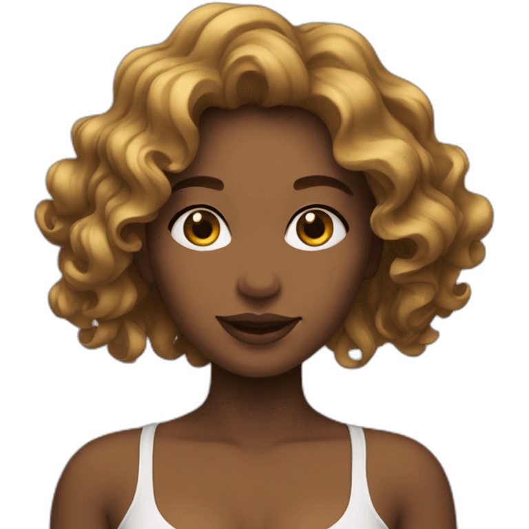 Sexy girl with wavy hair emoji