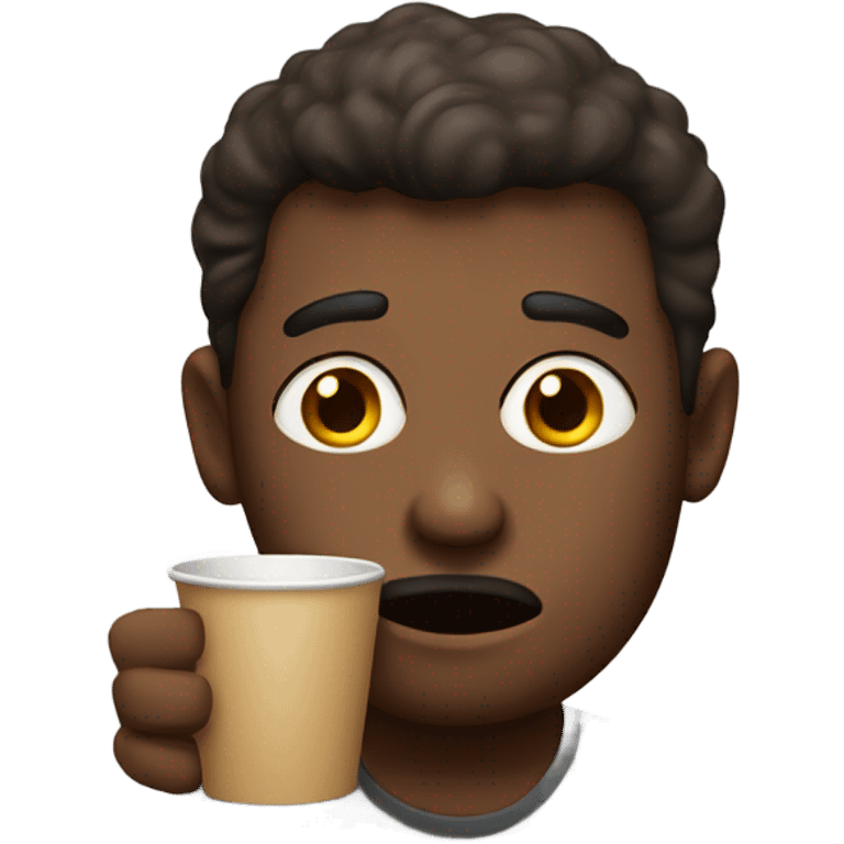 I’m skeptical, drinking coffee emoji