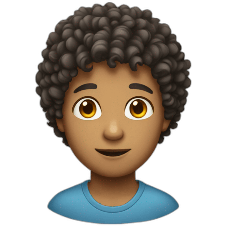 A boy with curly hair emoji