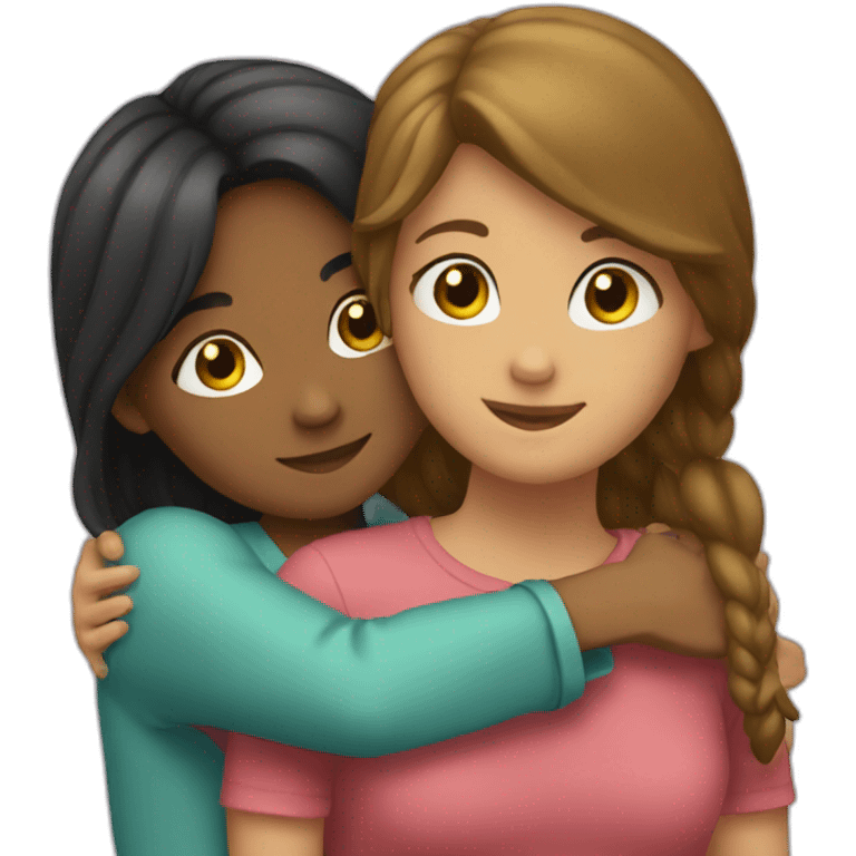 girls hugging emoji