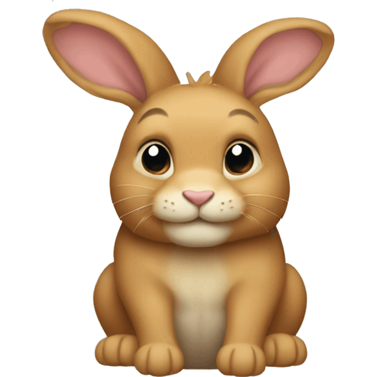 Small tan rabbit with a lions main emoji