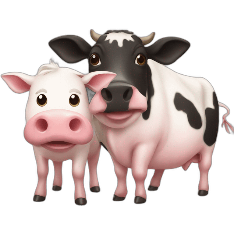 Cow and pig emoji