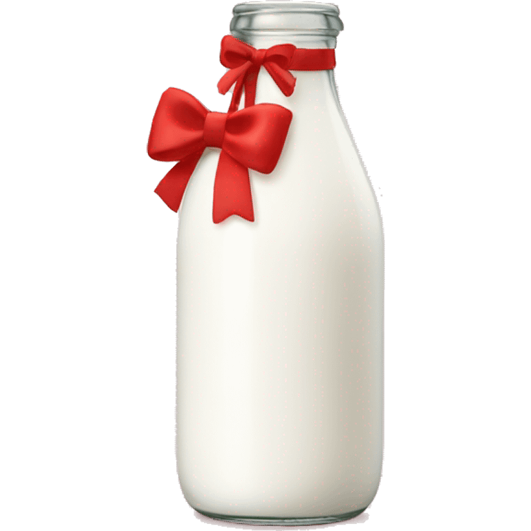 aesthetic milk bottle with red bow emoji