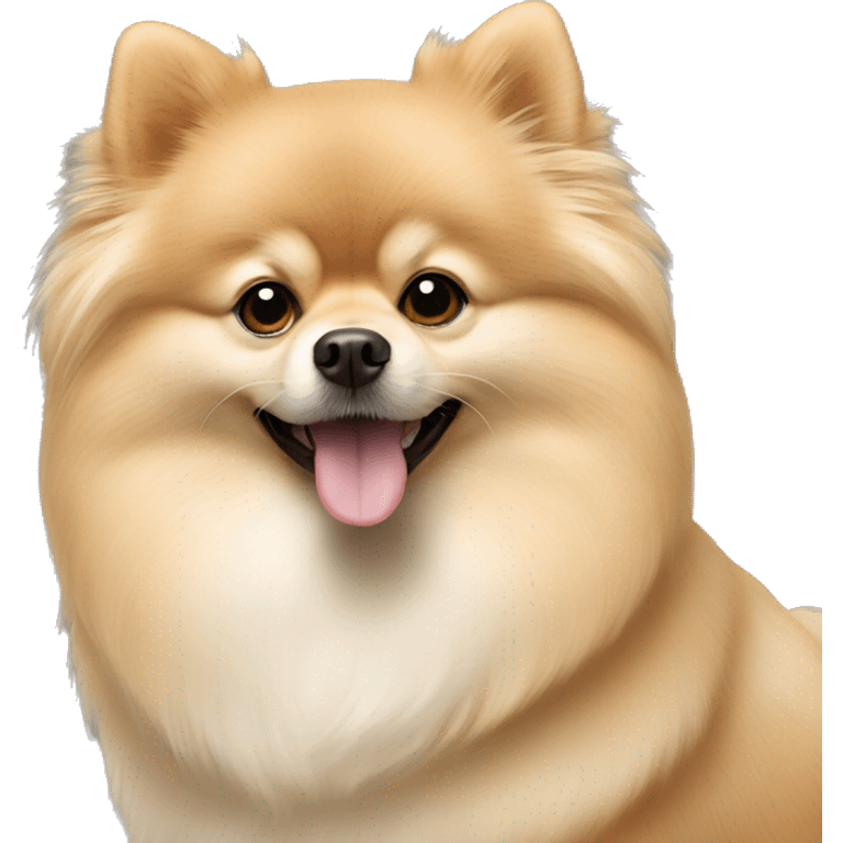 the dog is a cream pomeranian emoji