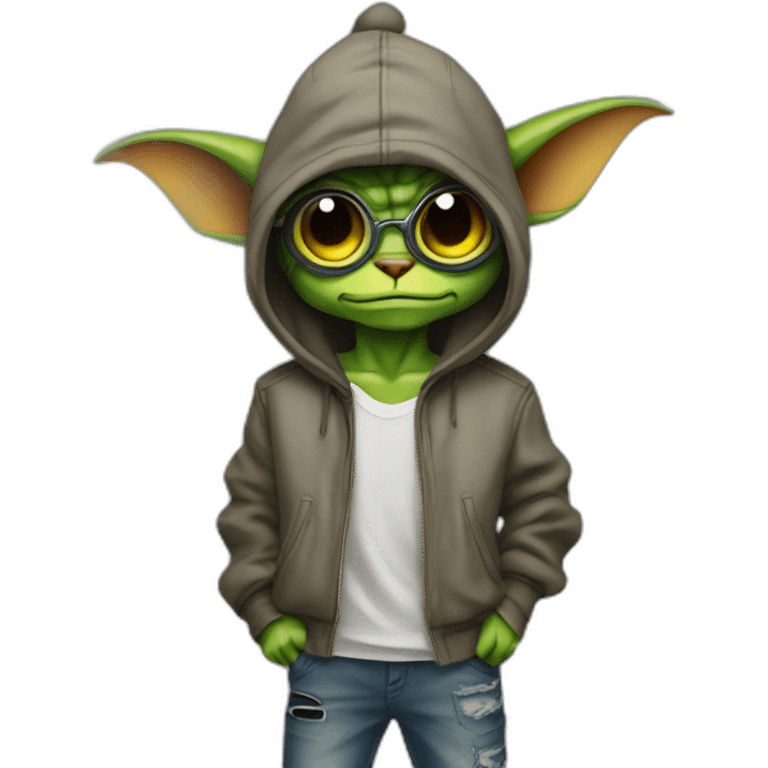 gremlin dressed in streetwear fashion emoji