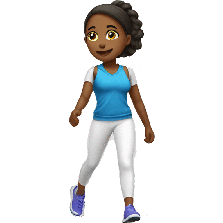 Girl taking a walk motivated in a sport outfit- white emoji