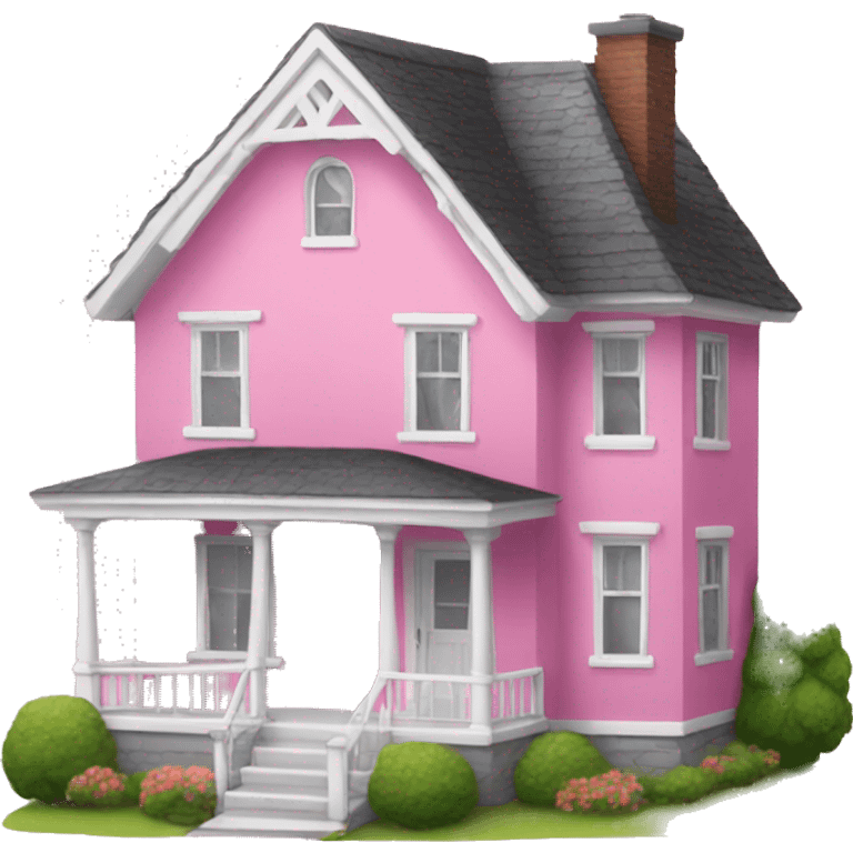 Pink house  emoji