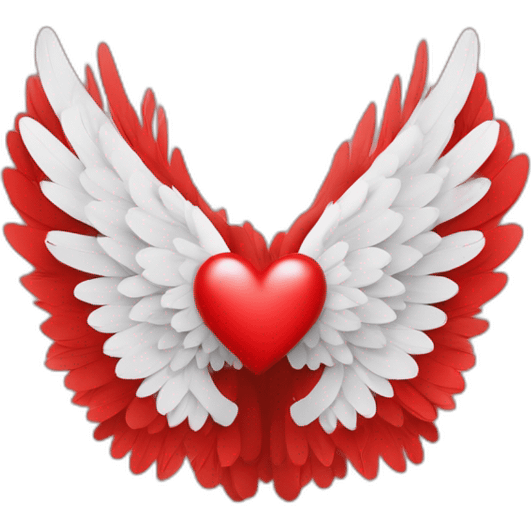 Cœur rouge avec des ailes d'anges emoji