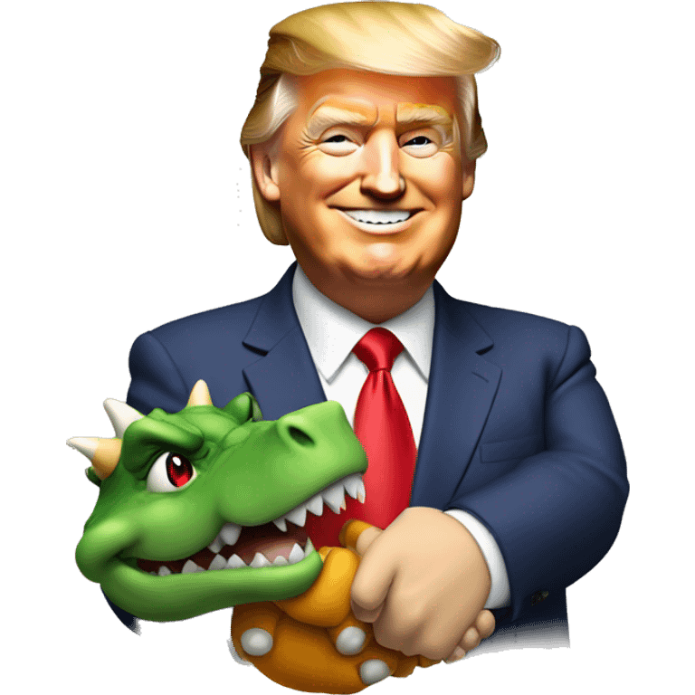 Donald Trump handshaking bowser emoji