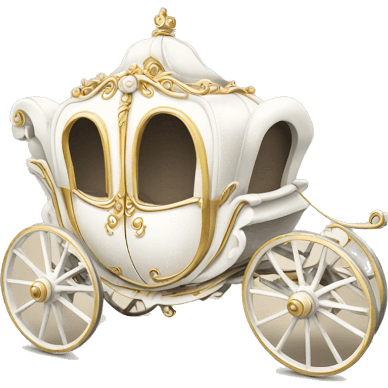 white Vintage pretty Princess carriage  emoji