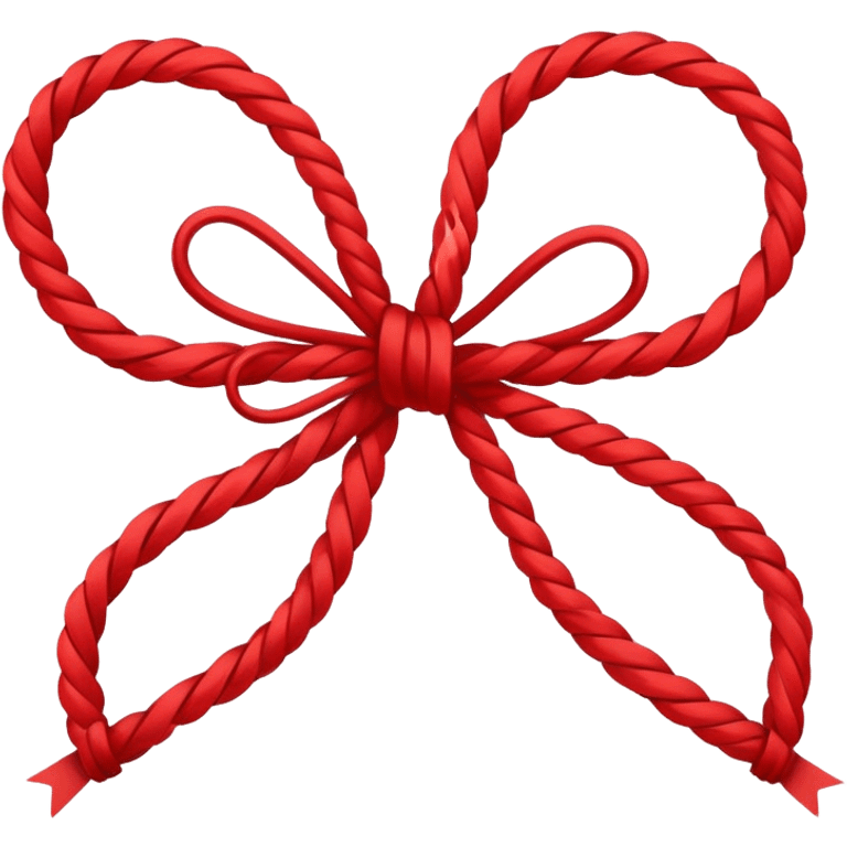 the braided bow like a string with red and white emoji