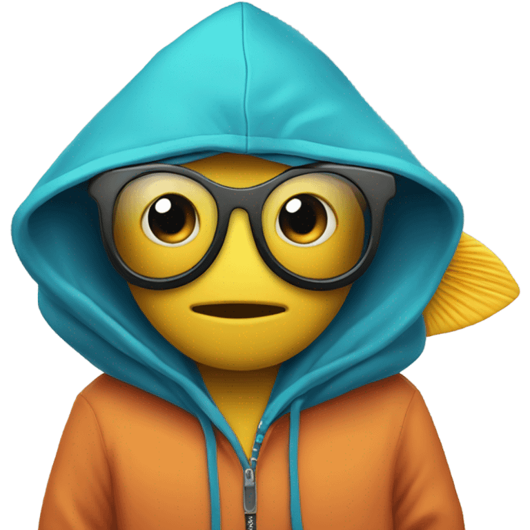 Fish wearing a hoodie emoji