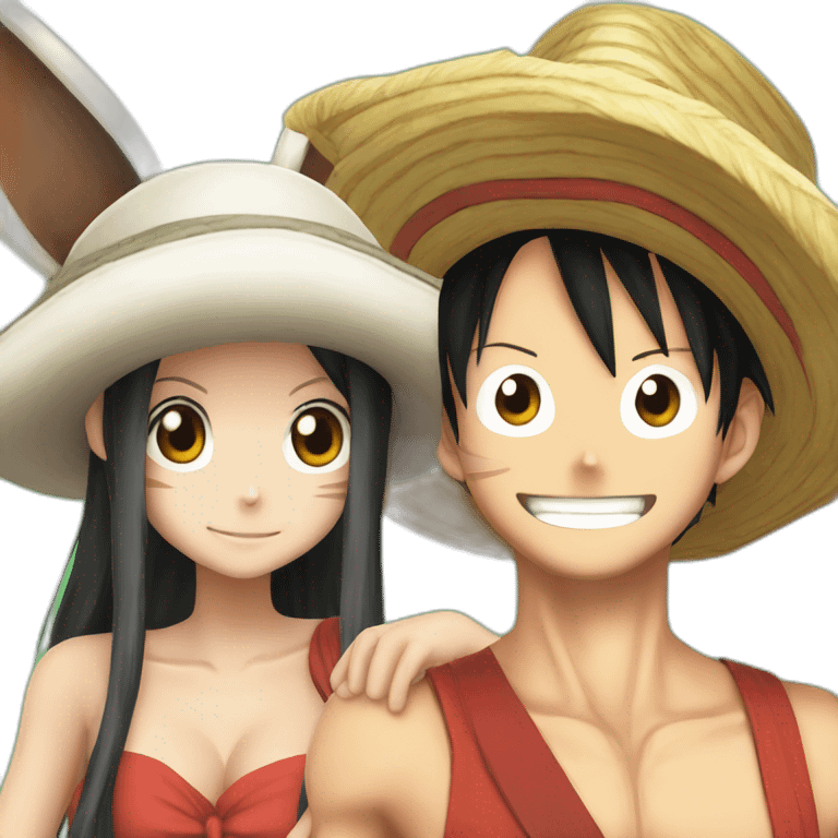 Luffy and  Strawhat Eevee emoji