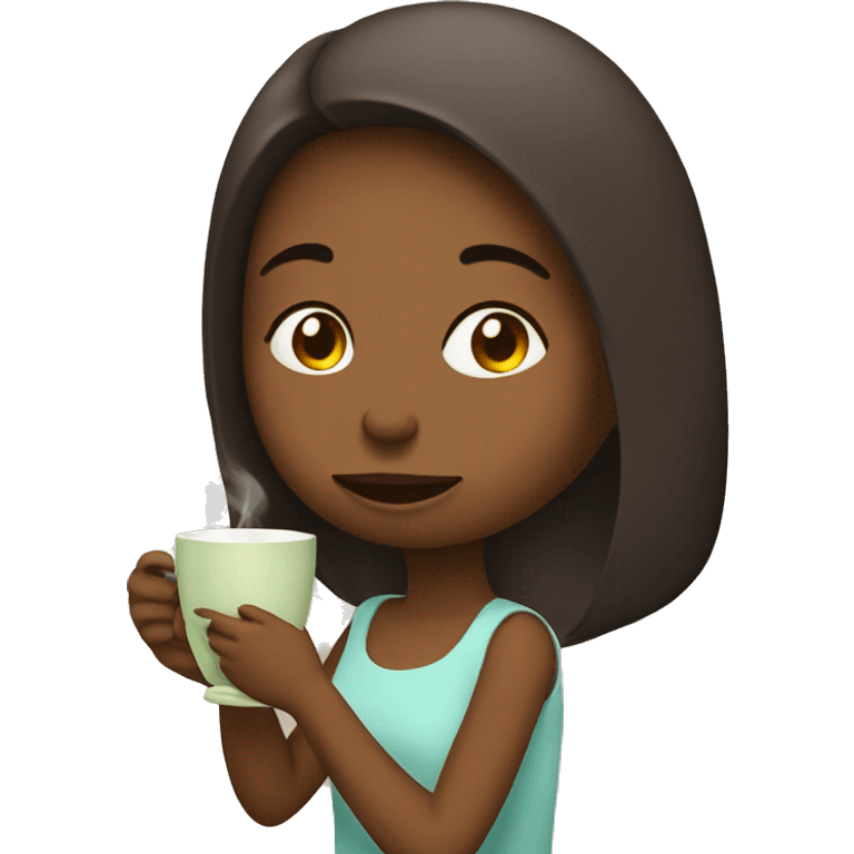 Girl sipping tea emoji