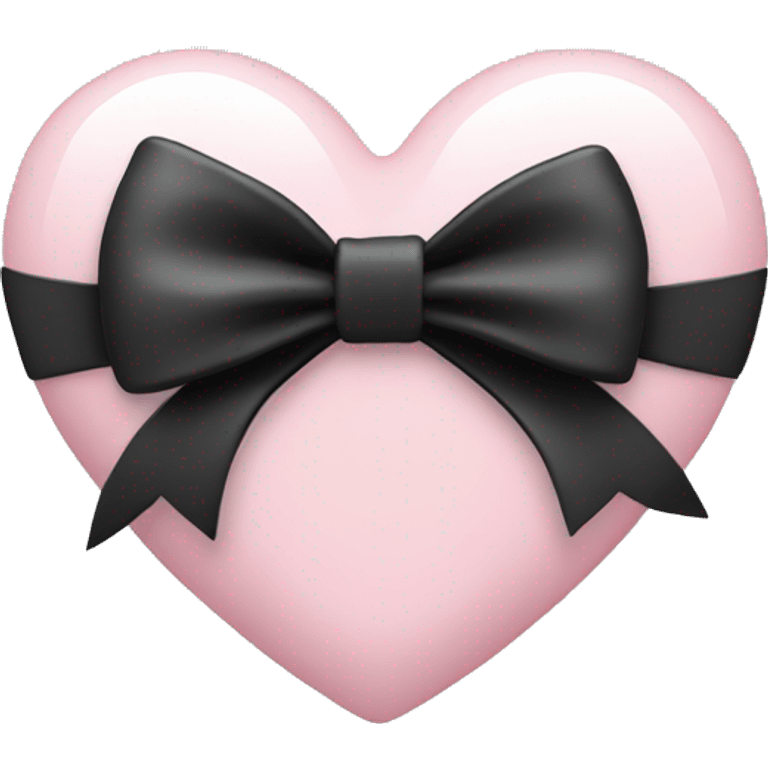 light pink heart with a black bow  emoji