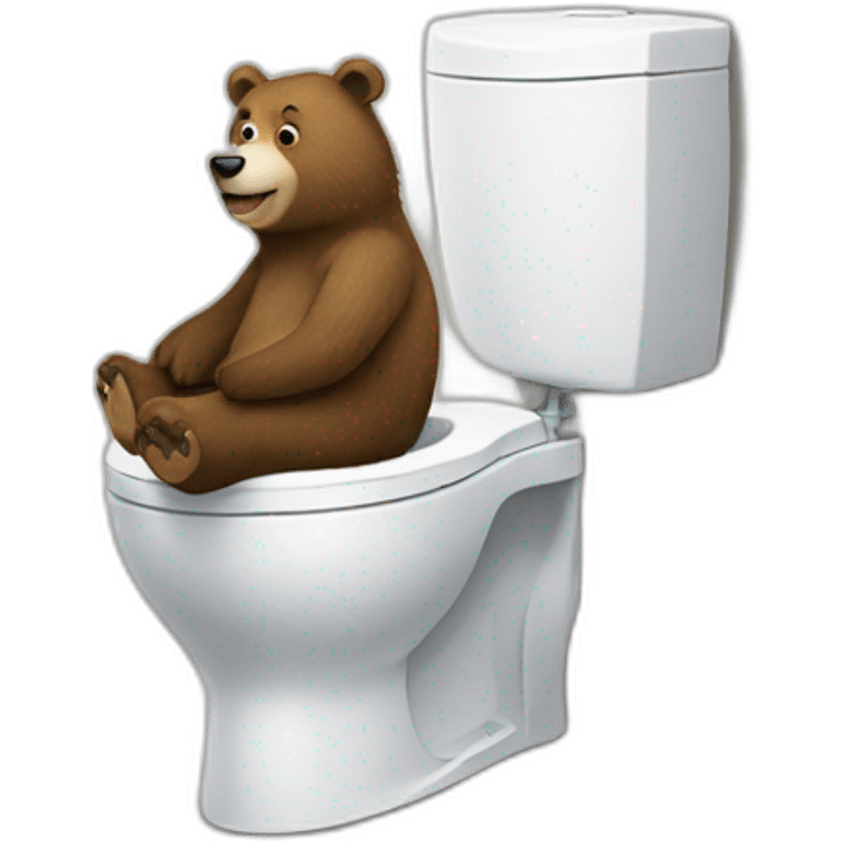 Un ours sur des toilettes emoji