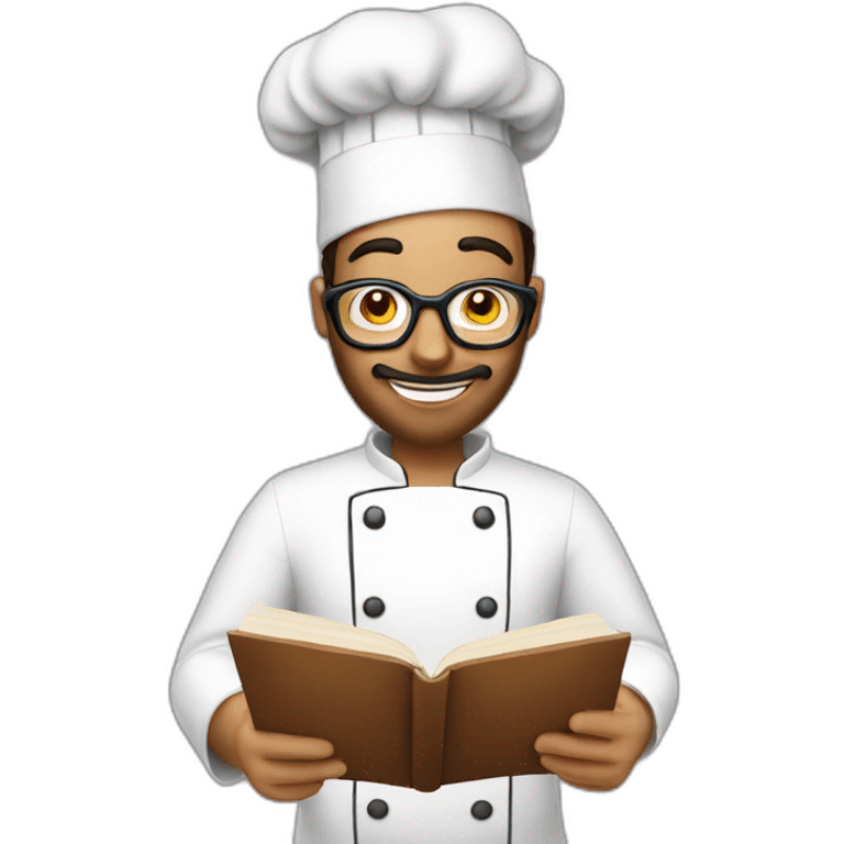 chef reading recipe book emoji