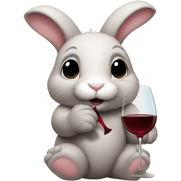 Bunny, drinking wine ￼ emoji