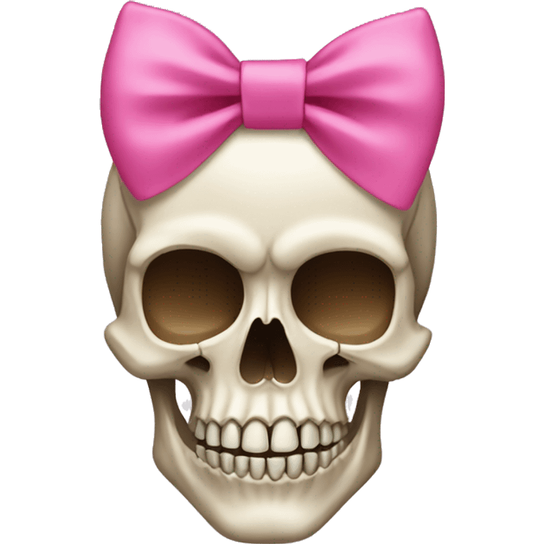 Skull with a pink bow emoji