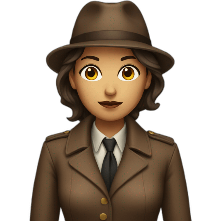 woman brown midhait detective emoji