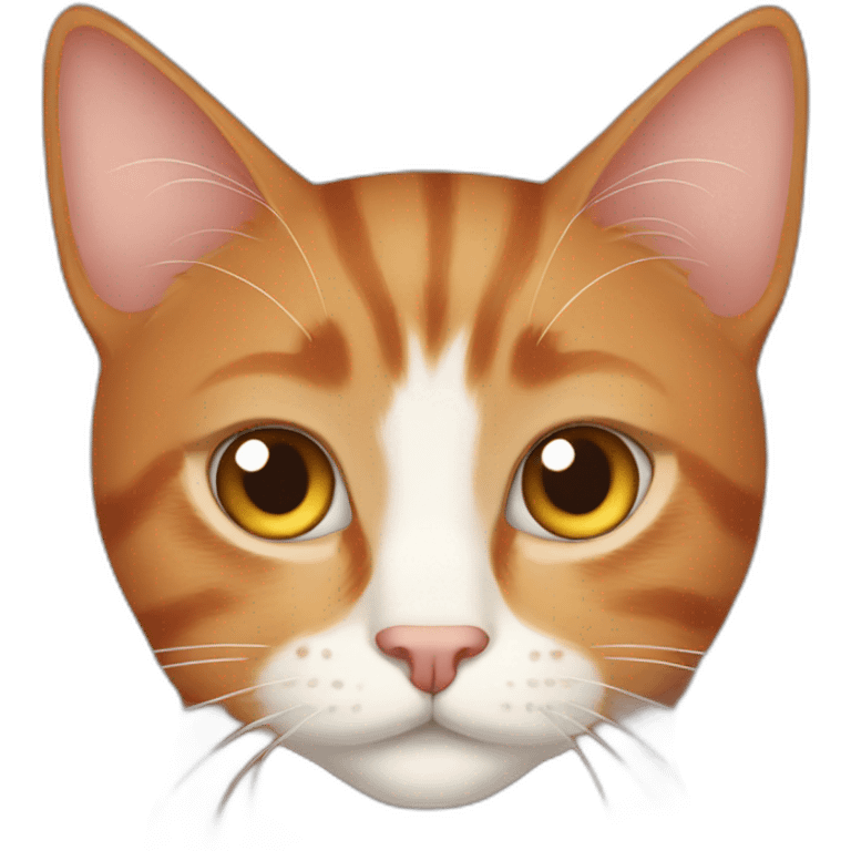 a red-haired cat with white and light brown eyes emoji