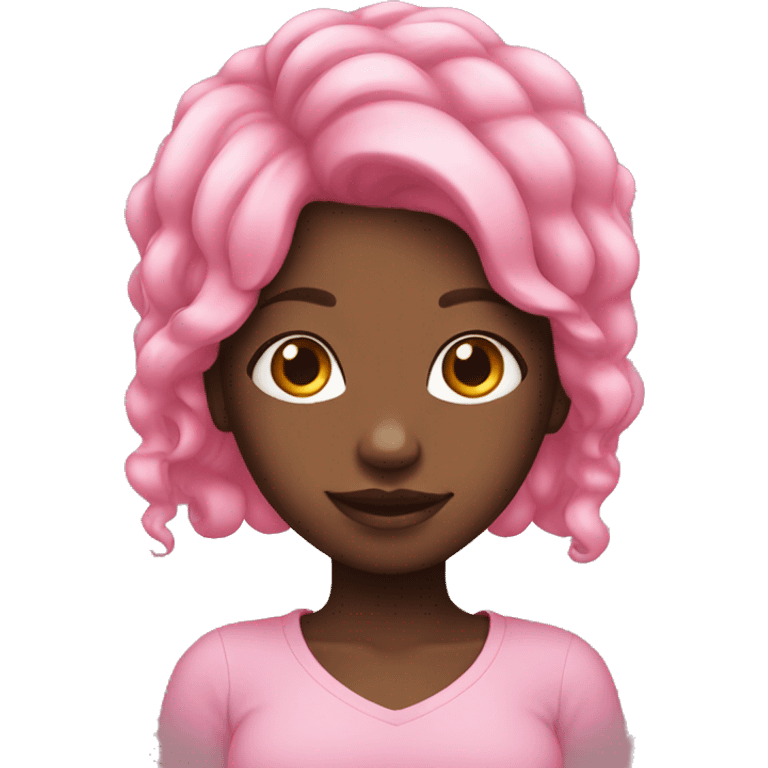 black girl with pink hair emoji