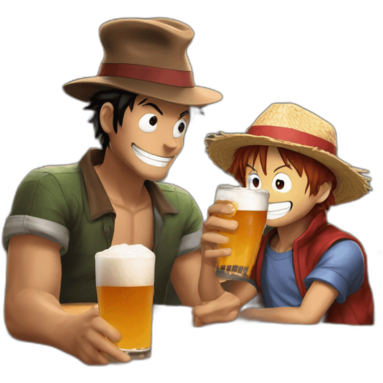 Freddy fazebear drink beer with luffy emoji