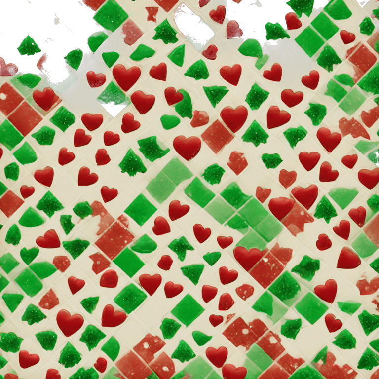 Just a simple Christmas heart with red and green mix tiles emoji