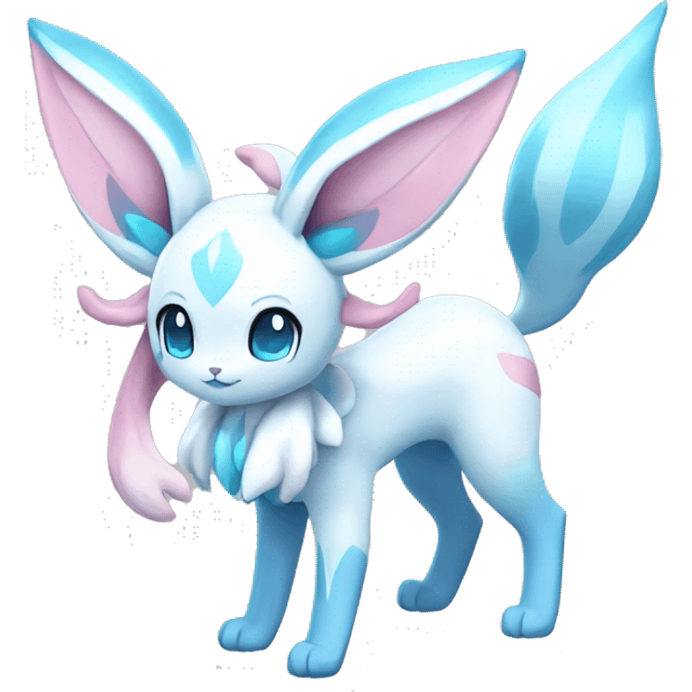 Kawaii Pastel Shiny Sylveon-Glaceon Full Body emoji