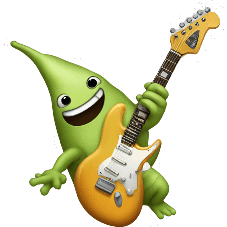 Happy slug playing electric guitar emoji