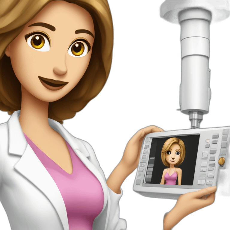 Posh-Radiologist-performing-breast-mammography-to-leni-klum emoji