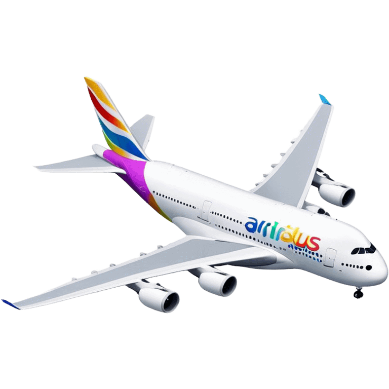 Airbus A380 - Airbus (Model Year: 2021) (Iconic colour: White with colorful tail) emoji