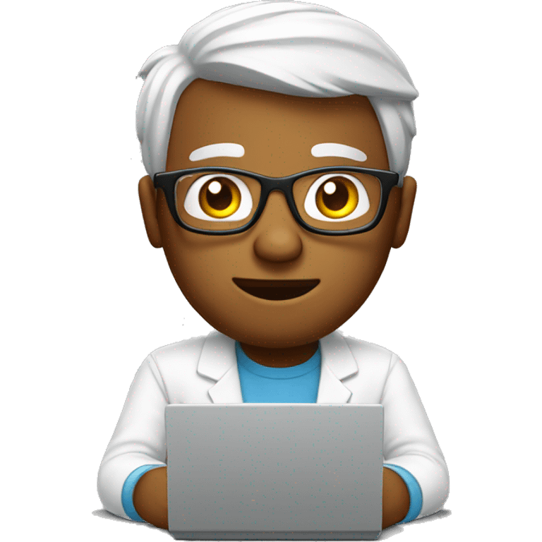 nerd with computer emoji