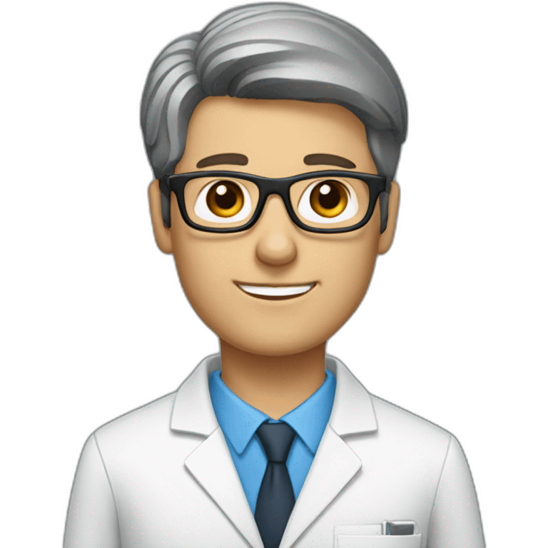 male radiologist with square glasses and brown hair emoji